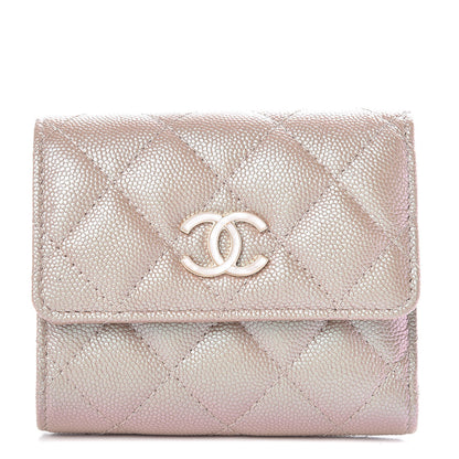 Chanel Iridescent Caviar Quilted Small Flap Wallet Beige 1 of 9