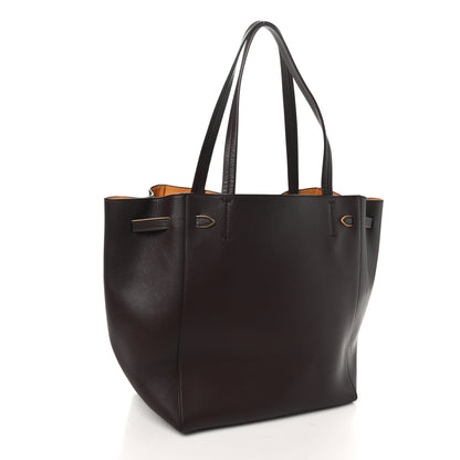 Celine Smooth Calfskin Small Tassel Cabas Phantom Burgundy Orange 3 of 9