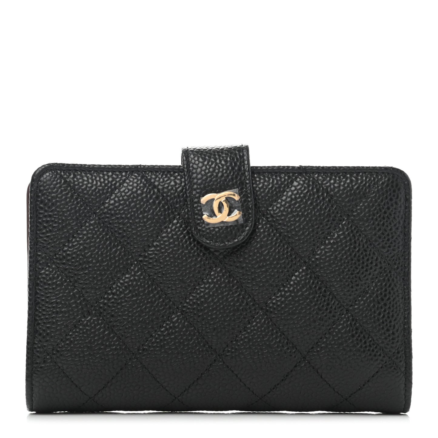 Caviar Quilted CC French Wallet Black