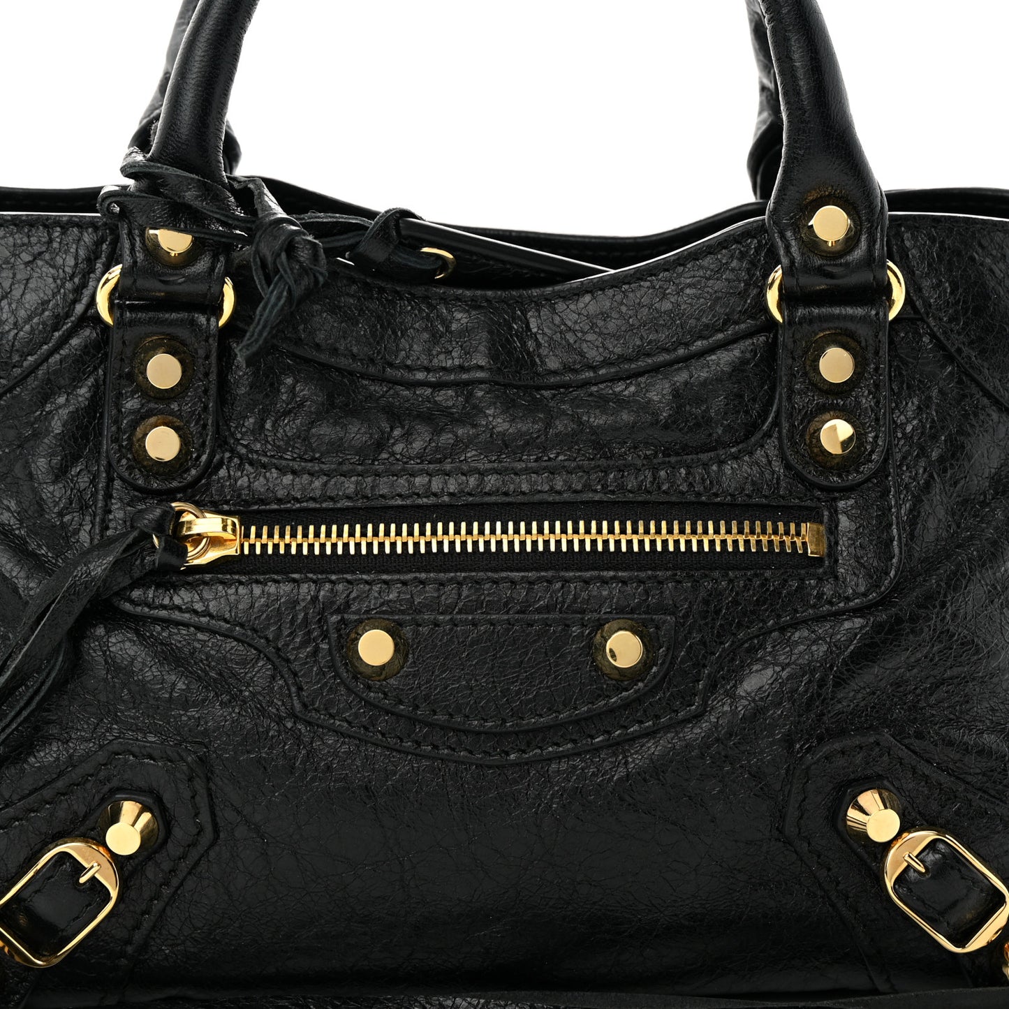 Agneau Classic Gold Hardware Mini City Black