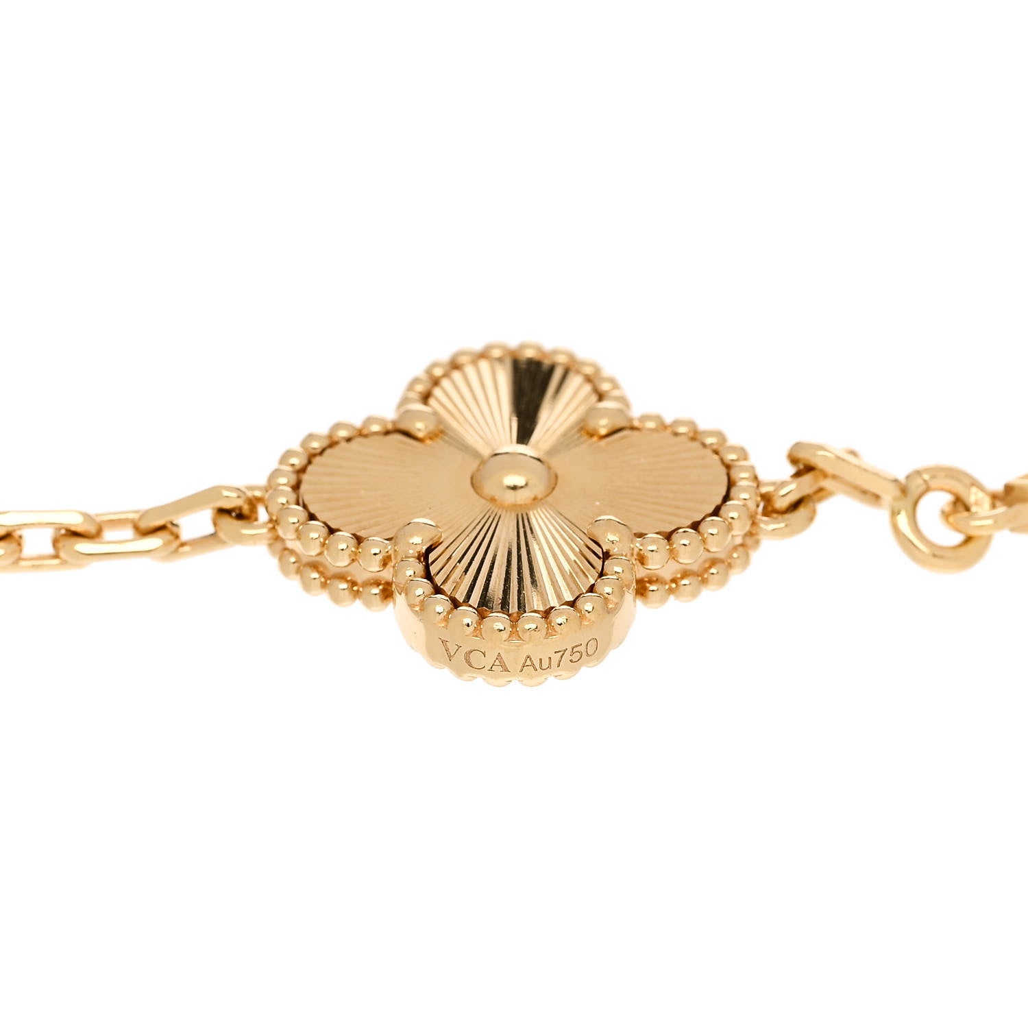 Van Cleef & Arpels 18K Yellow Gold 5 Motifs Guilloche Vintage Alhambra Bracelet 3 of 5