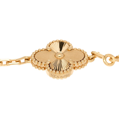 Van Cleef & Arpels 18K Yellow Gold 5 Motifs Guilloche Vintage Alhambra Bracelet 3 of 5