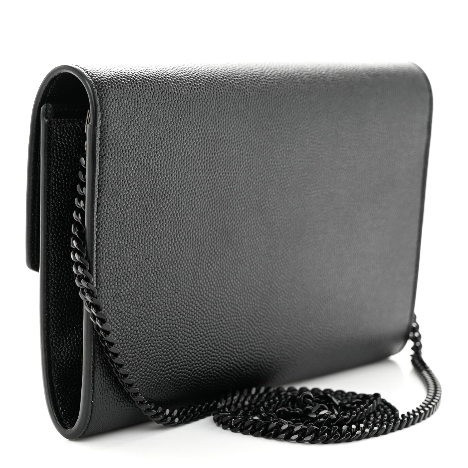 Saint Laurent Grain de Poudre Uptown Chain Wallet Black 4 of 12