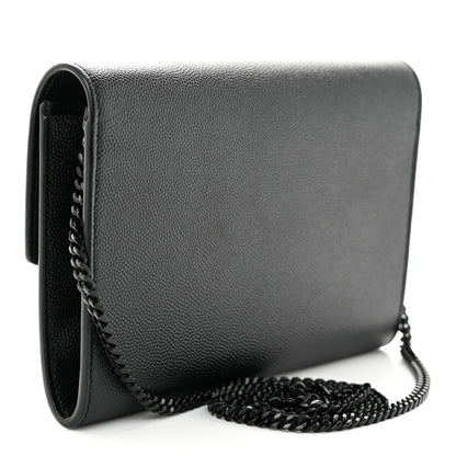 Saint Laurent Grain de Poudre Uptown Chain Wallet Black 4 of 12