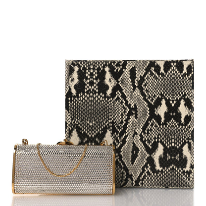 Judith Leiber Swarovski Crystal Minaudiere Clutch Silver Gold 11 of 11