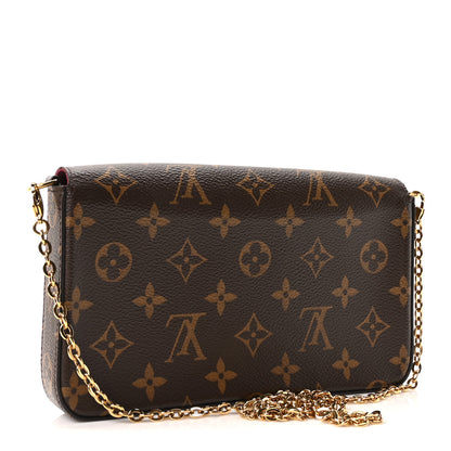 Louis Vuitton Monogram Pochette Felicie Chain Wallet Fuchsia 4 of 11