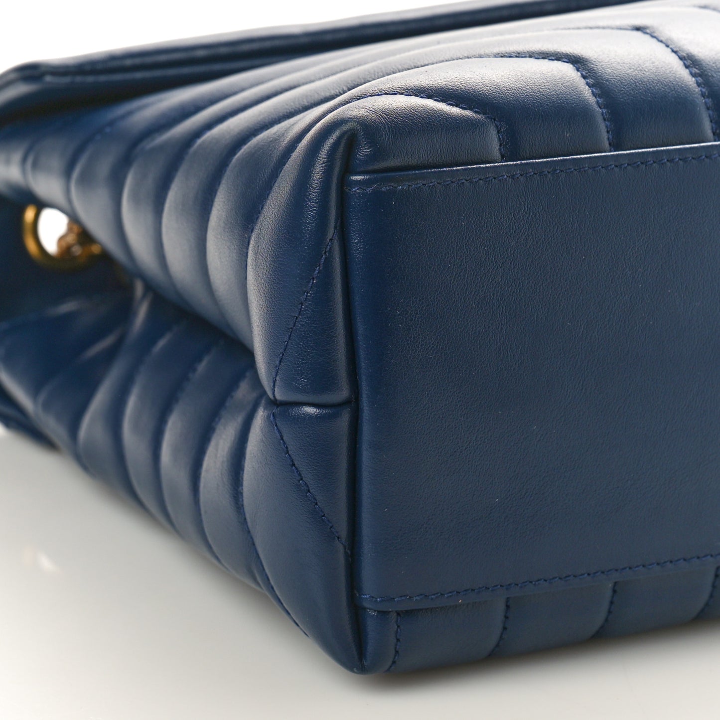 Calfskin Y Quilted Monogram Medium Loulou Chain Satchel Deep Marine