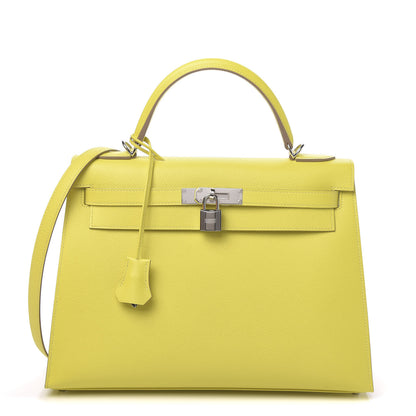 Hermes Epsom Kelly Sellier 32 Lime 1 of 12