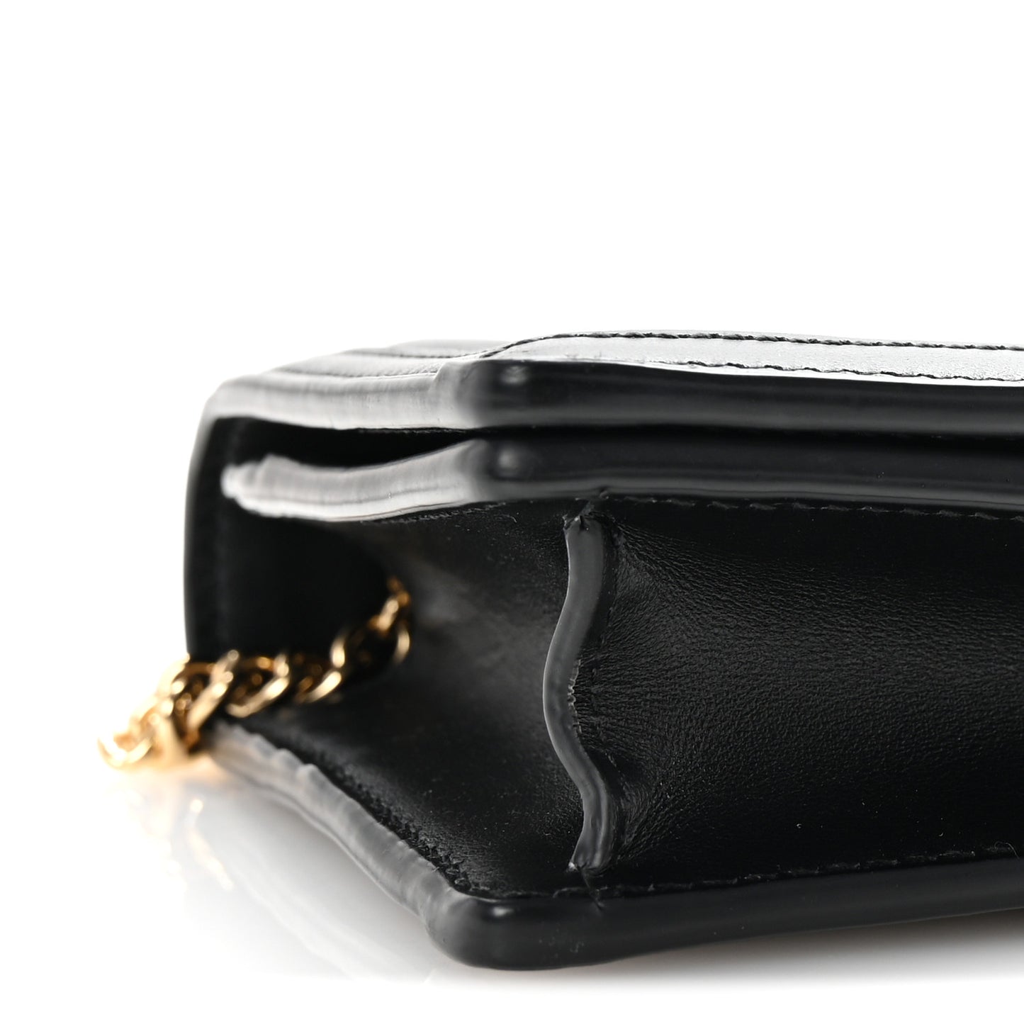 Calfskin GG Matelasse Chain Wallet Black