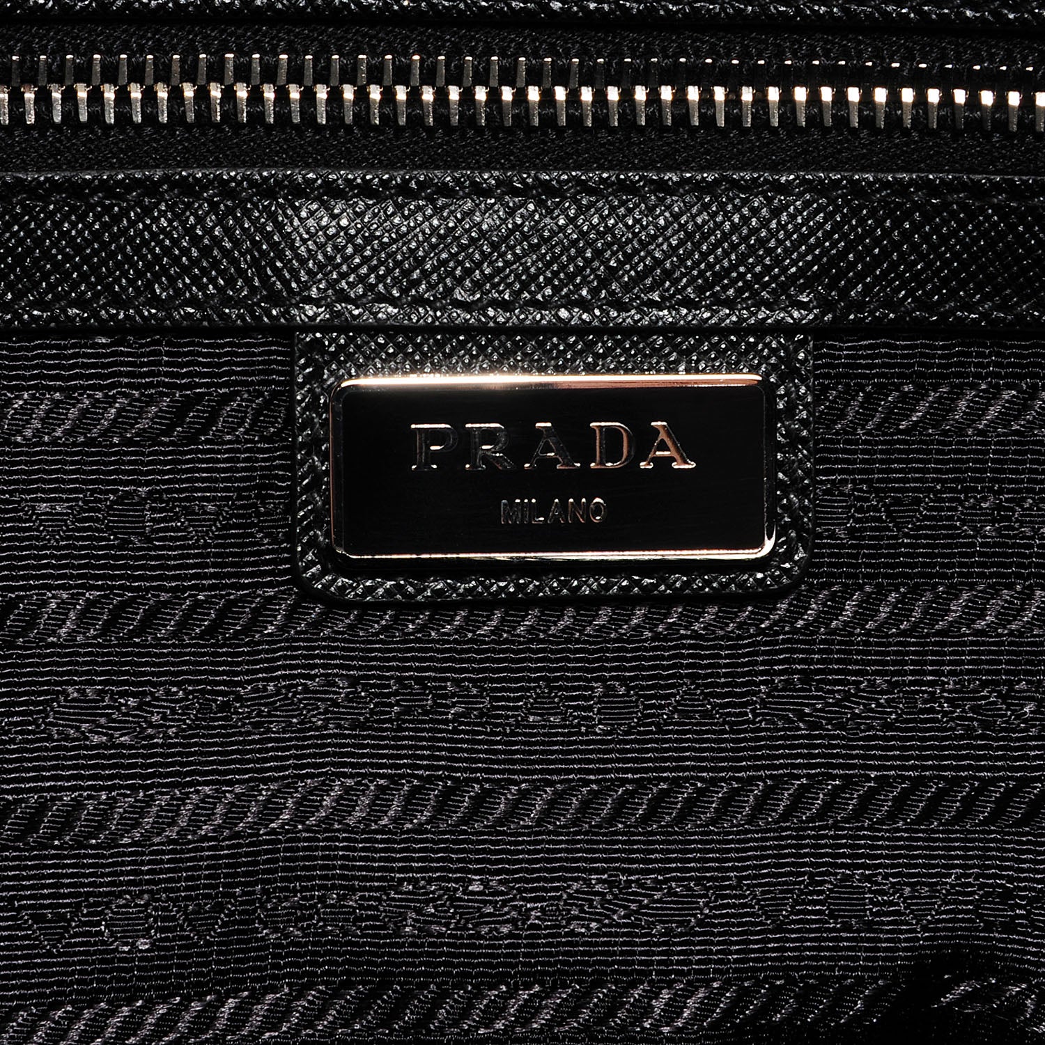 Prada Saffiano Bi-Color Duffle Bag Ottanio Black 6 of 8