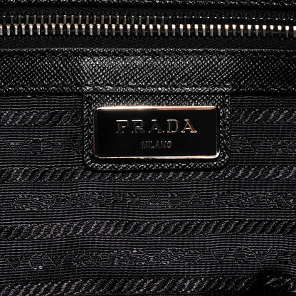 Prada Saffiano Bi-Color Duffle Bag Ottanio Black 6 of 8