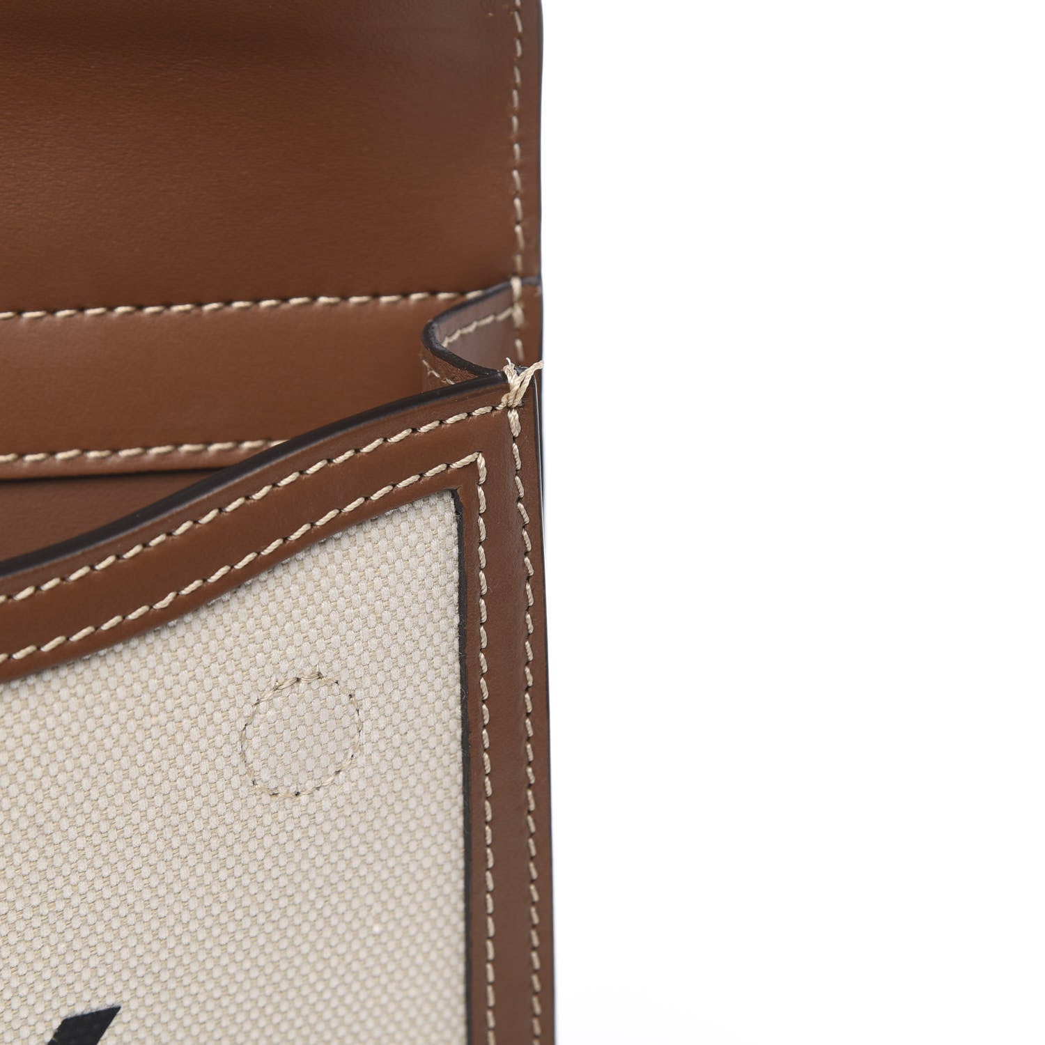 Burberry Smooth Calfskin Canvas Horseferry Print Small Title Bag with Pocket Natural Malt Brown 9 of 11