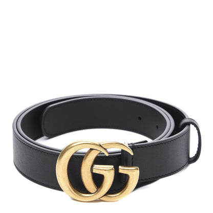 Gucci Calfskin Double G 30mm Belt 95 38 Black 1 of 6
