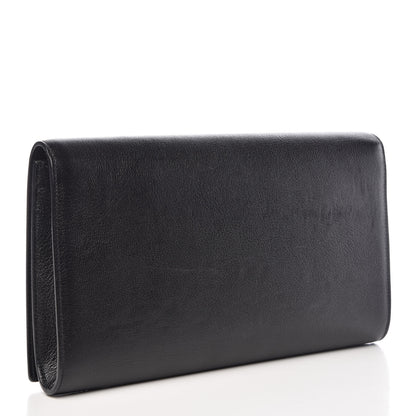 Saint Laurent Calfskin Monogram Large Belle De Jour Clutch Black 3 of 9