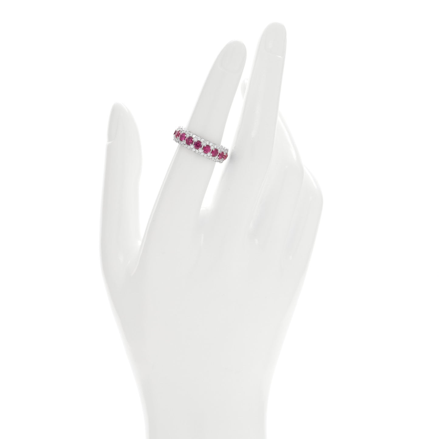 Platinum Ruby Diamond Cobblestone Ring 52 6