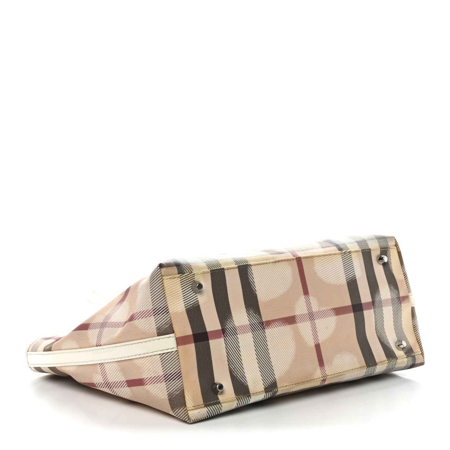 Supernova Check Hearts Small Nickie Tote White