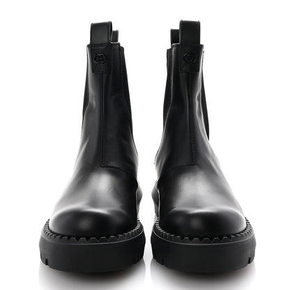 Gucci Sierra Calfskin Double Stretch Rib Mens Chelsea Boots 8.5 Black 3 of 10