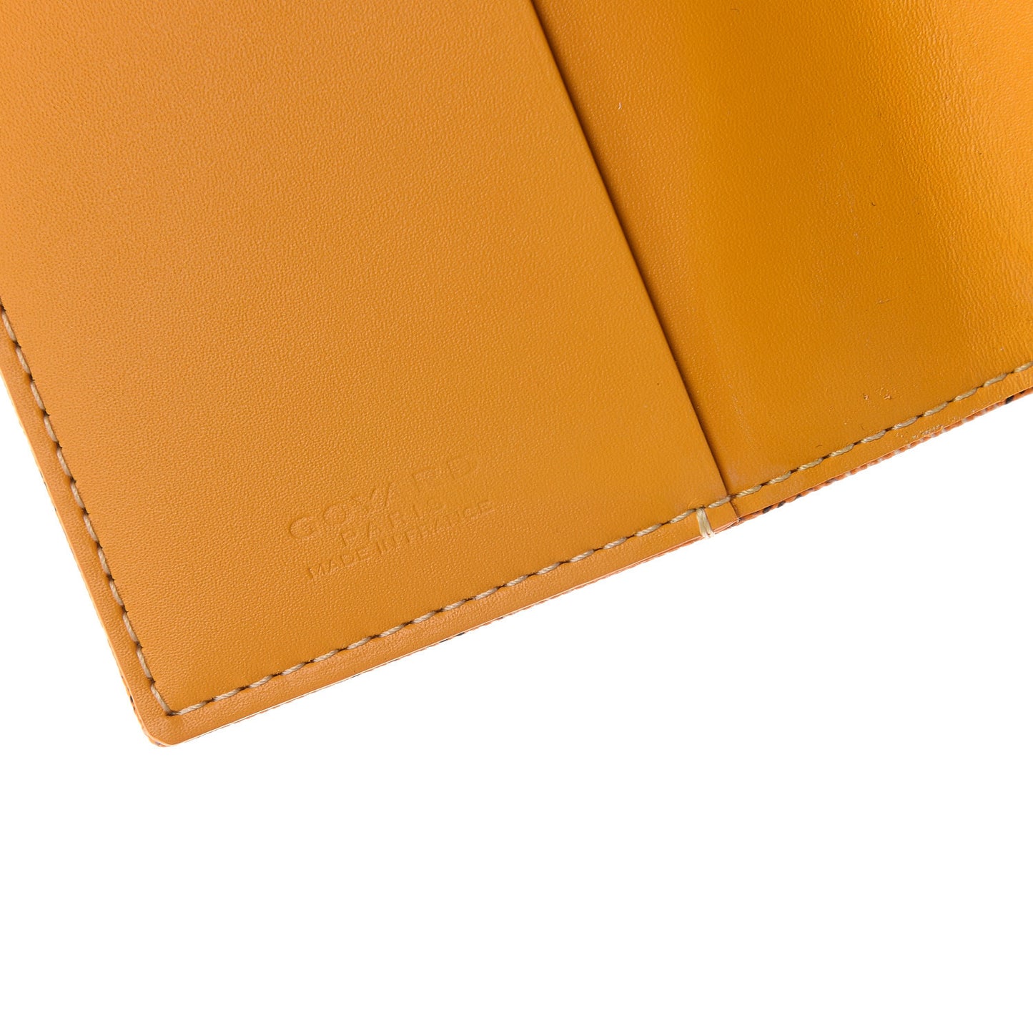 Goyardine Passport Holder Yellow