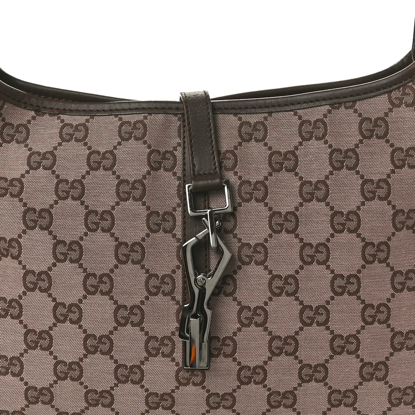 Monogram Lobster Clasp Jackie O Hobo Brown