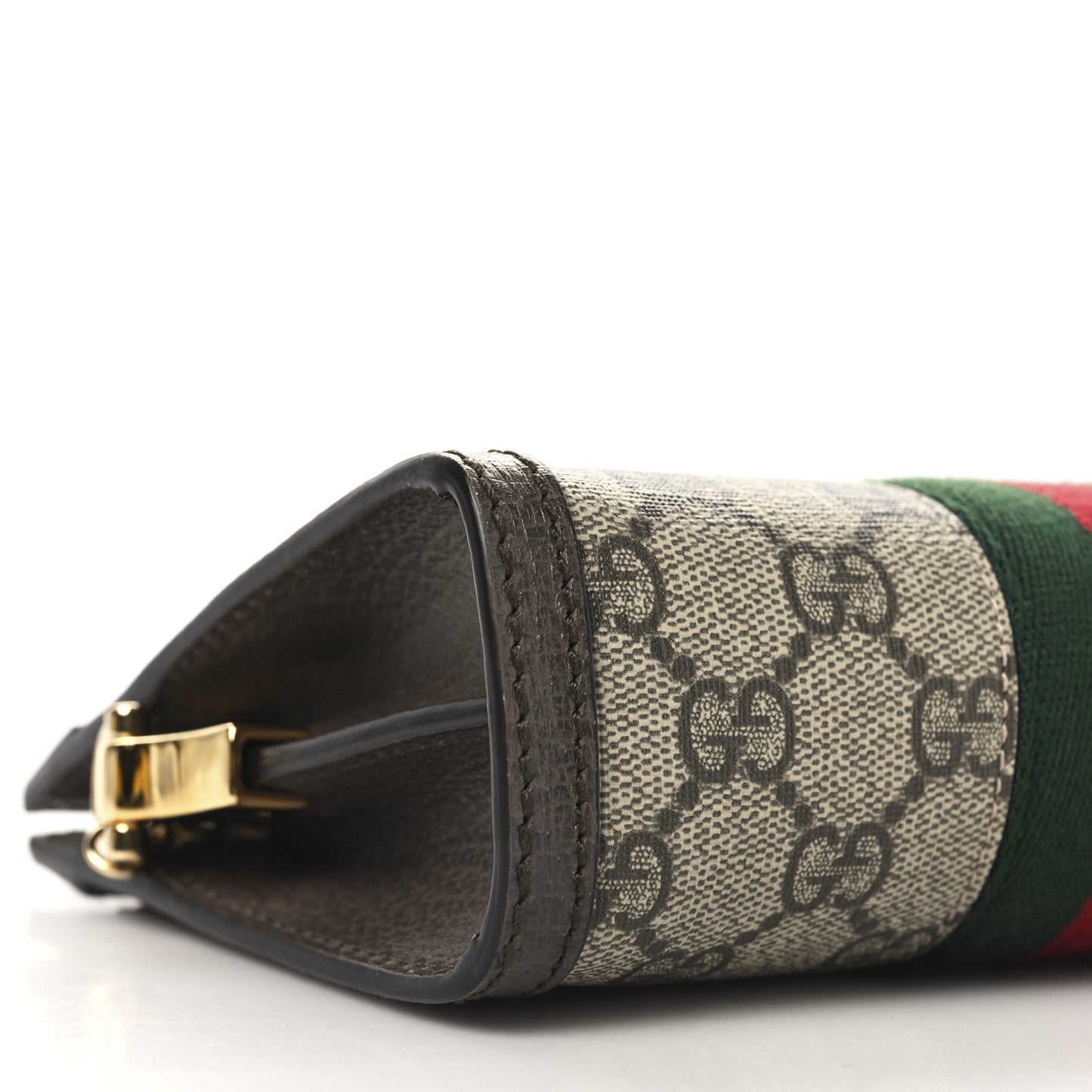 GG Supreme Monogram Textured Dollar Calfskin Web Mini Ophidia Chain Shoulder Bag Beige Ebony New Acero