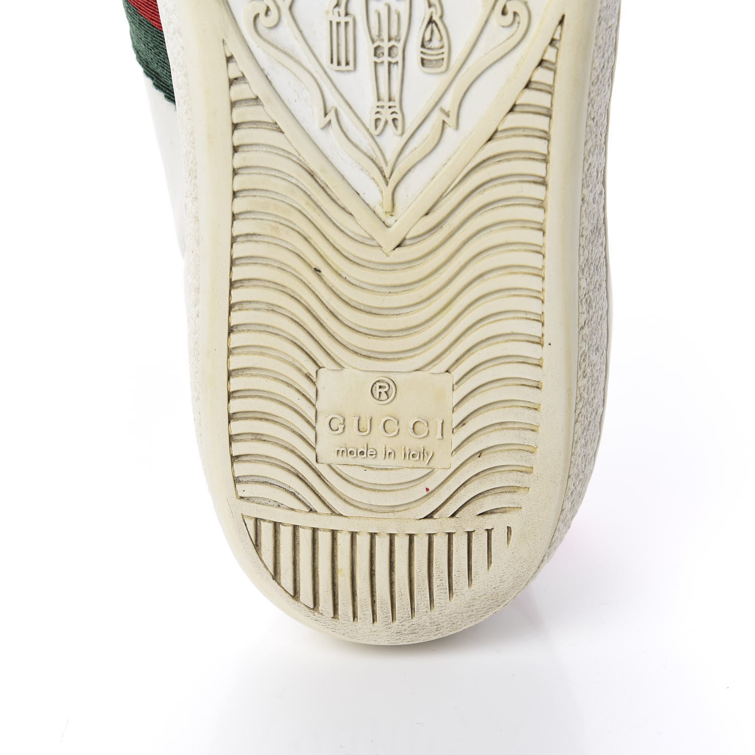 Gucci Calfskin Ayers Bee Embroidered Womens Ace Sneakers 36 White Green 9 of 10