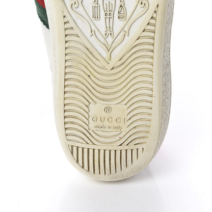 Gucci Calfskin Ayers Bee Embroidered Womens Ace Sneakers 36 White Green 9 of 10