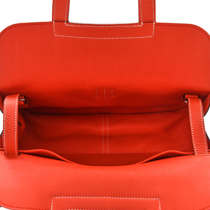 Hermes Taurillon Clemence Halzan 31 GM Orange 6 of 12
