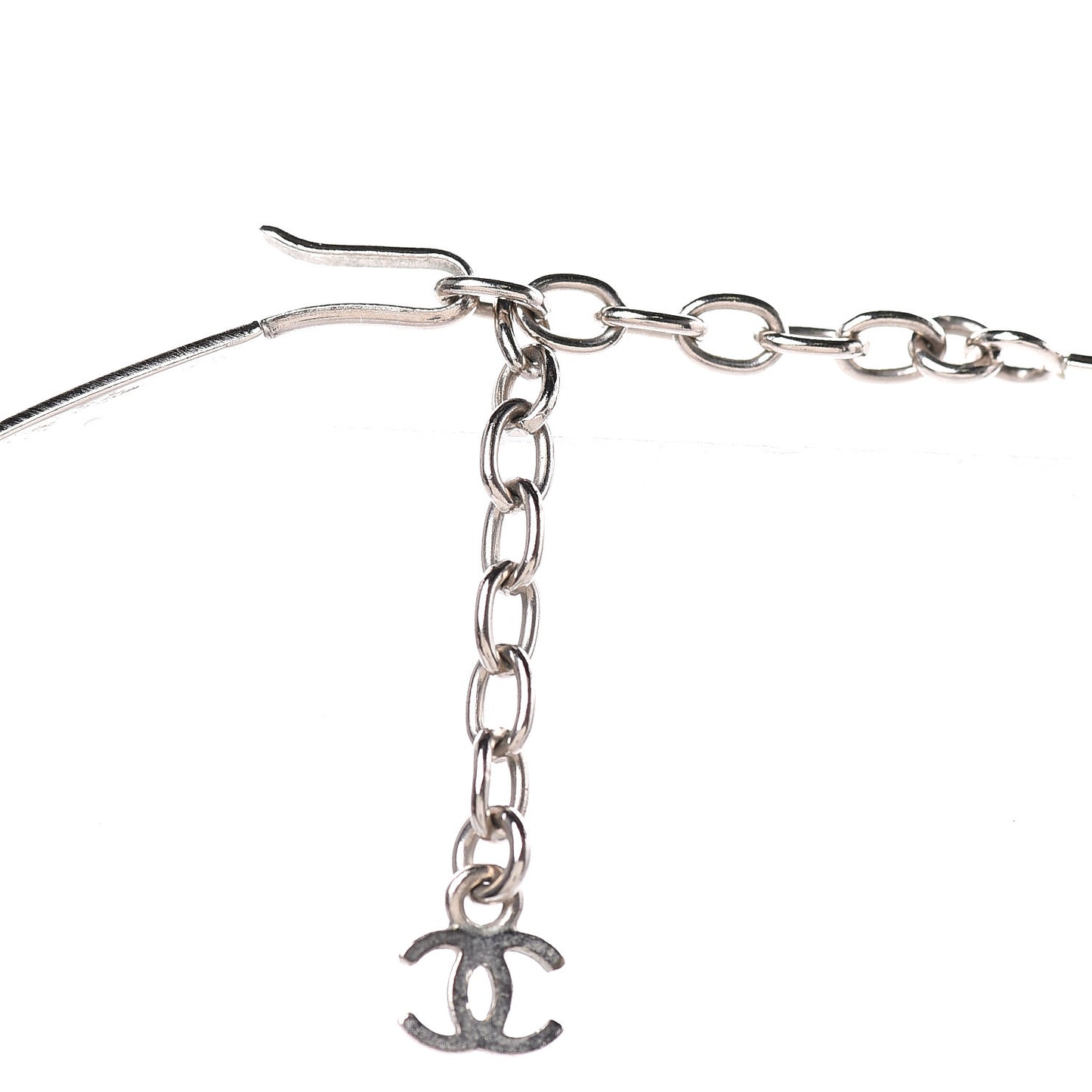 Metal Camellia Choker Necklace Silver