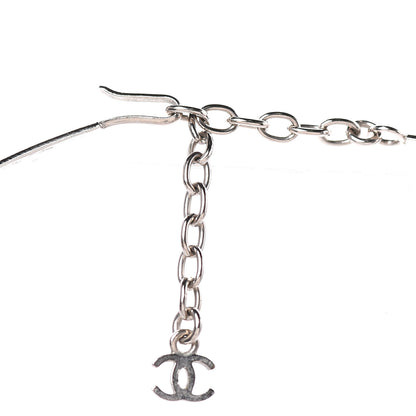 Chanel Metal Camellia Choker Necklace Silver 3 of 5