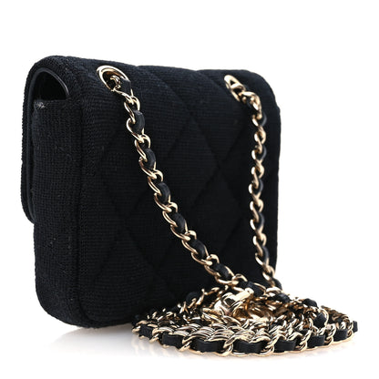 Chanel Jersey Quilted Flap Chain Waist Bag Black 2 of 11