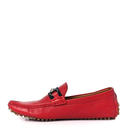 Gucci Road Calfskin Web Mens Horsebit Driver Loafers 8.5 Rosso 1 of 10