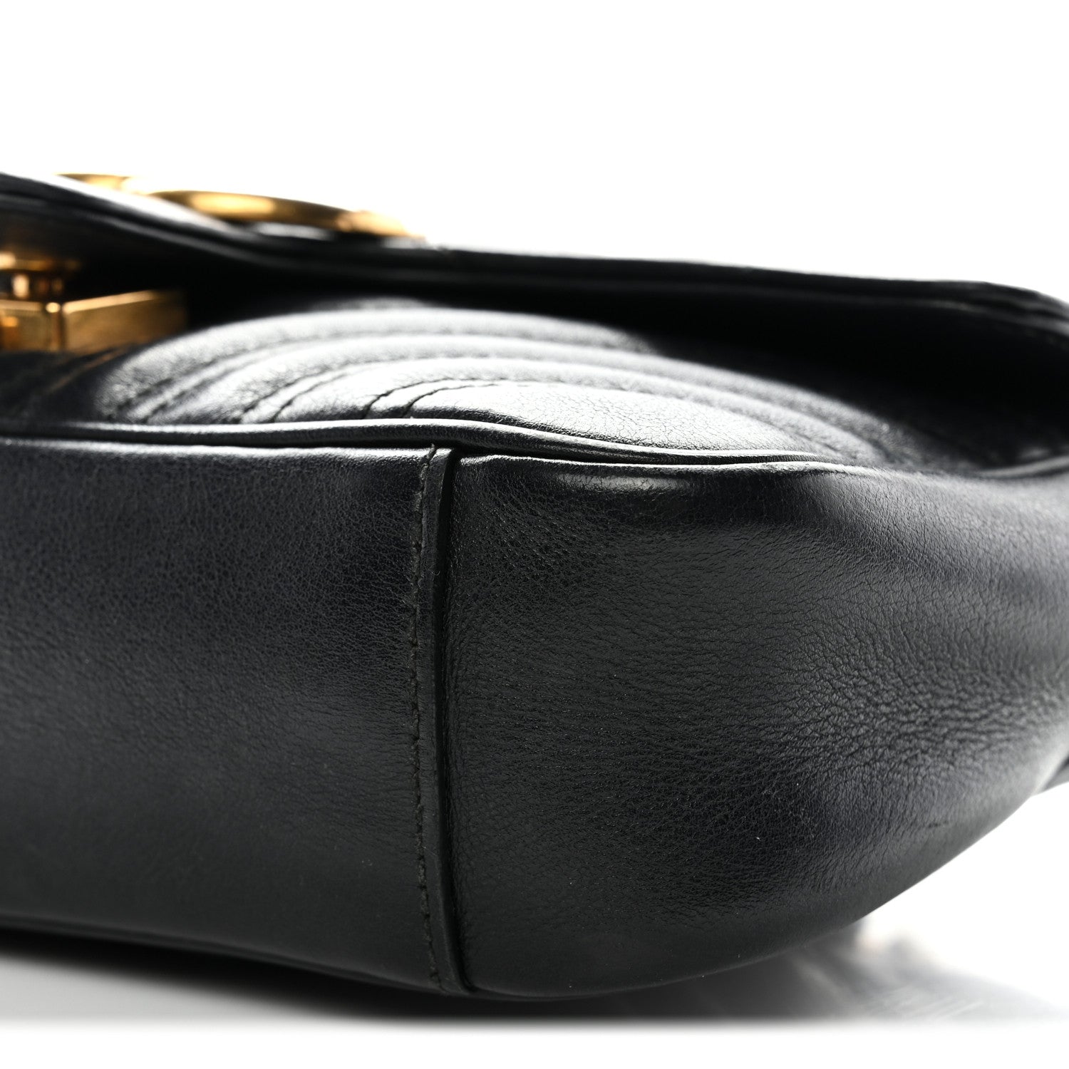 Gucci Calfskin Matelasse Mini GG Marmont Shoulder Bag Black 10 of 14