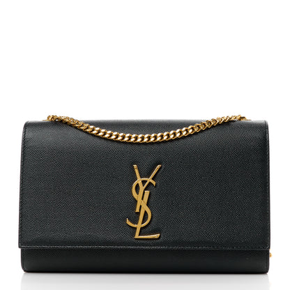 Saint Laurent Grain De Poudre Medium Classic Monogram Kate Satchel Black 1 of 12