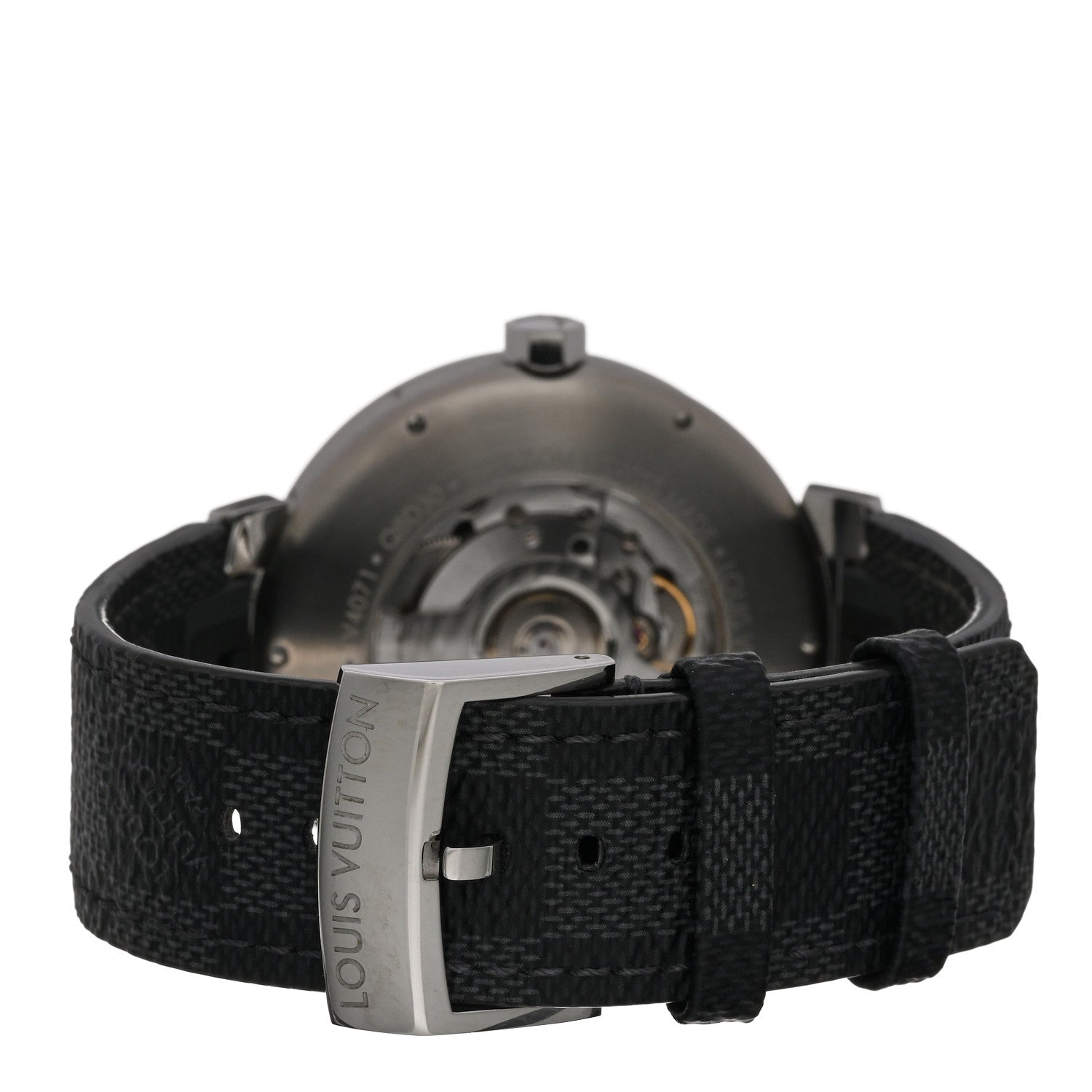 Louis Vuitton Stainless Steel Damier 41mm Tambour GMT Automatic Watch Graphite 3 of 5