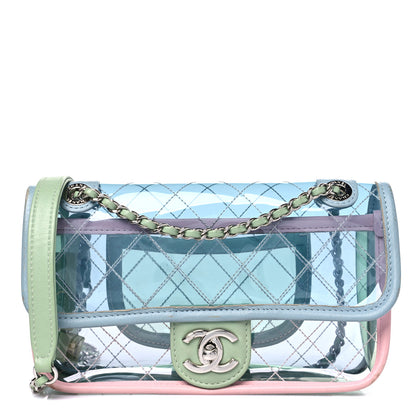 Chanel Lambskin PVC Quilted Mini Coco Splash Flap Blue Green 1 of 12
