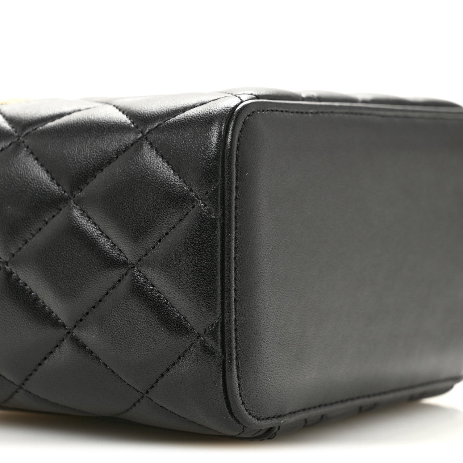 Chanel Lambskin Quilted Small Top Handle Vanity Case With Chain Black 9 of 11