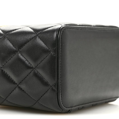 Chanel Lambskin Quilted Small Top Handle Vanity Case With Chain Black 9 of 11