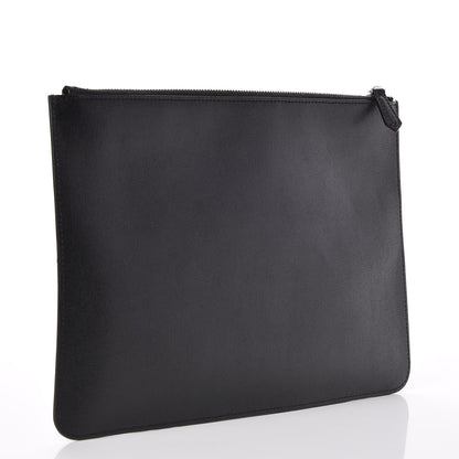 Fendi Vitello Elite Flamingo Mink Karlito Studded Pouch Black White Plaster 3 of 7