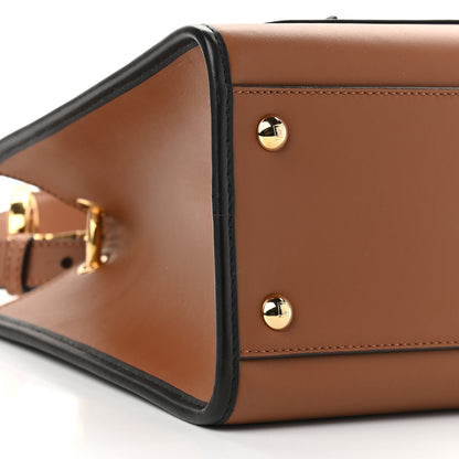 Fendi Vitello Century Opaco F is Fendi Bi-Color Small Runaway Satchel Corteccia Black 7 of 8