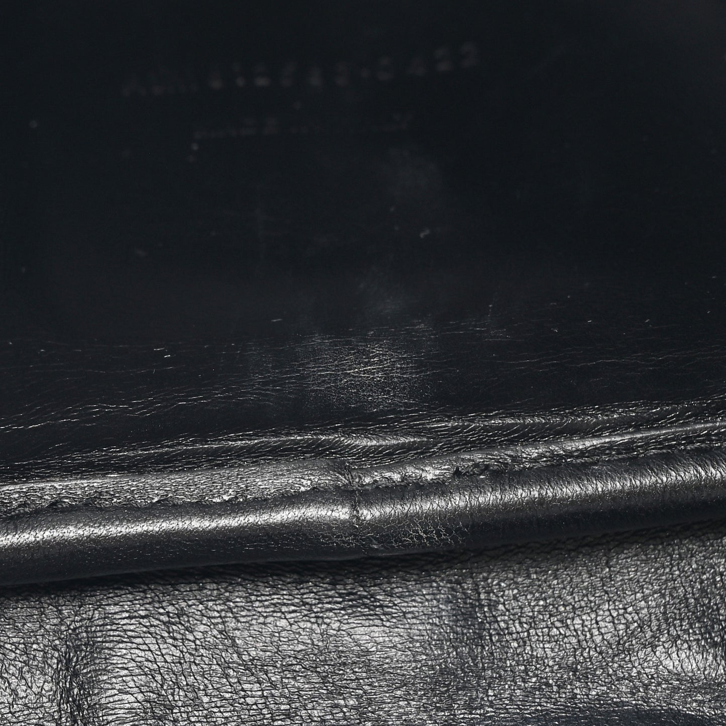 Patent Calfskin Crocodile Embossed Monogram Mini Lou Camera Bag Black