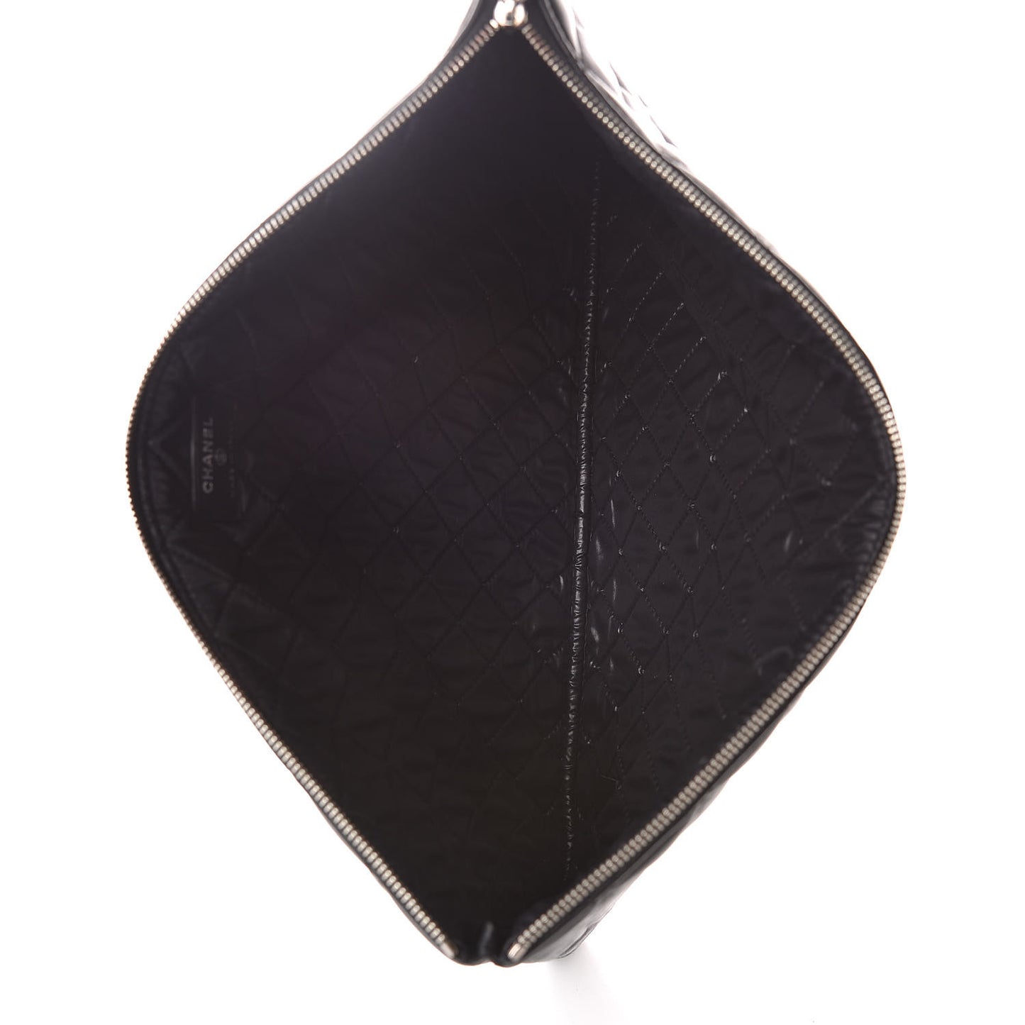 Lambskin Quilted Large Cosmetic Case Black