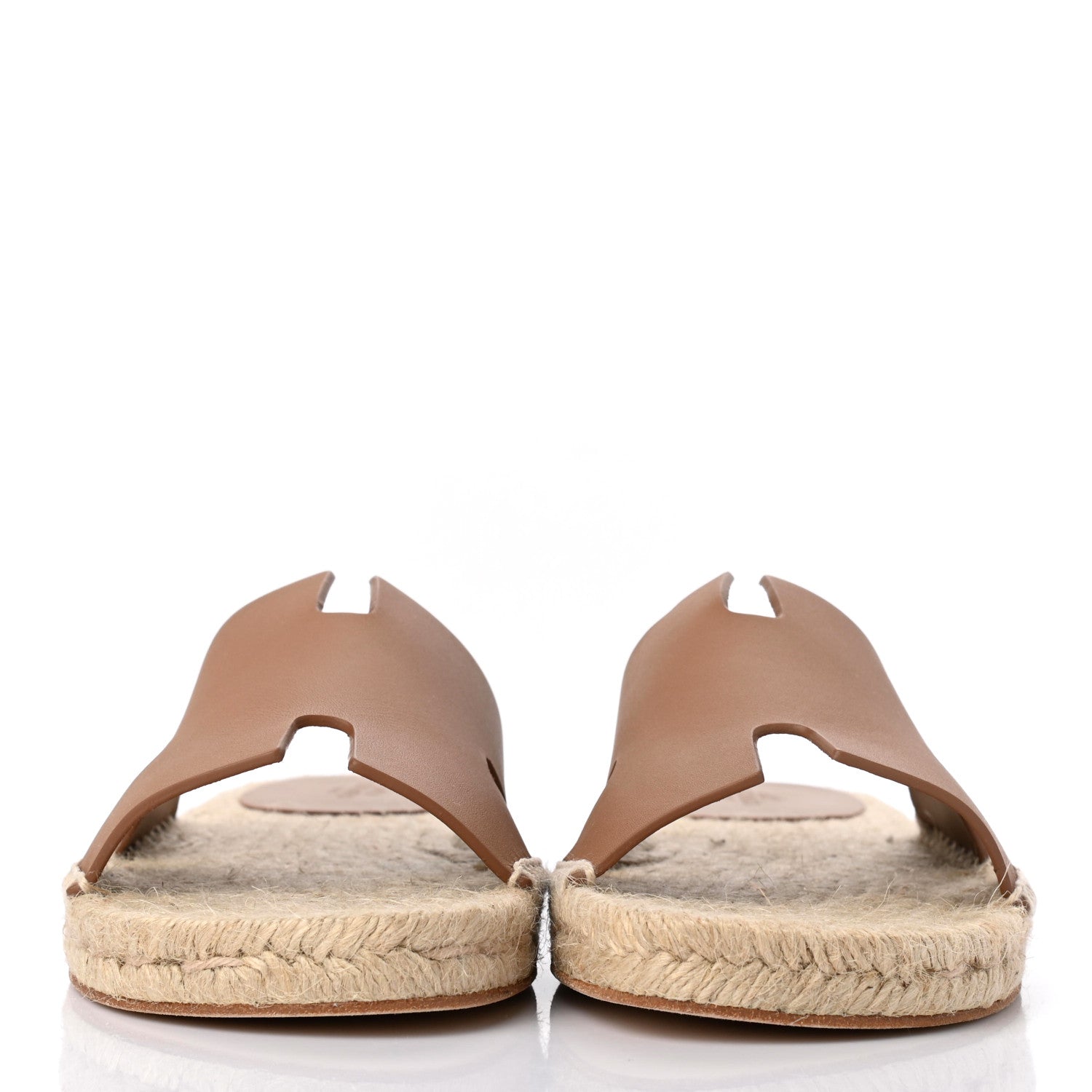 Hermes Calfskin Antigua Espadrille Sandals 41 Naturel Safari 2 of 8