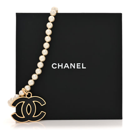 Chanel Pearl Resin CC Short Necklace Gold Black 5 of 5