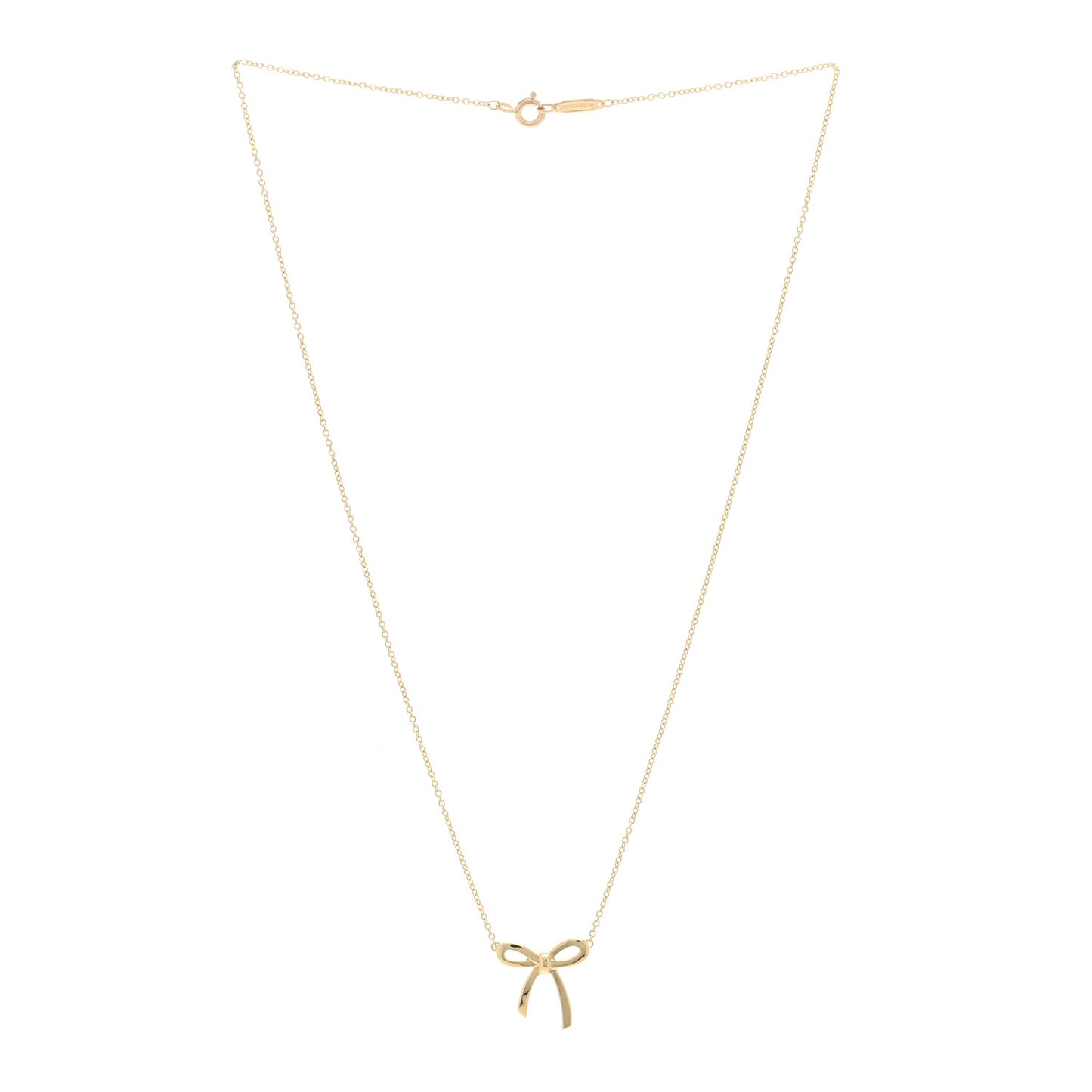 18K Yellow Gold Mini Bow Pendant Necklace