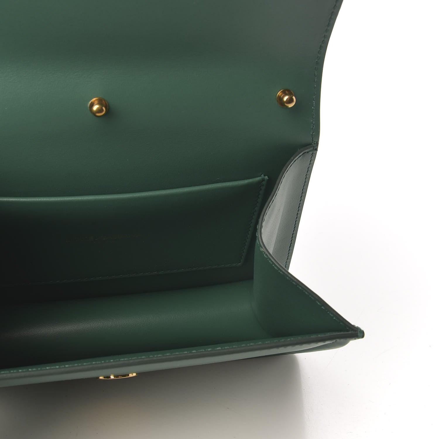 Dolce & Gabbana Smooth Calfskin Small Devotion Envelope Top Handle Bag Green 7 of 9