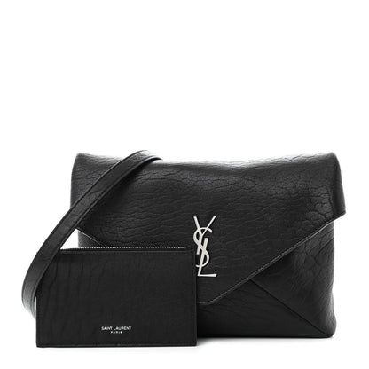 Saint Laurent Lambskin Cassandre Envelope Messenger Black 2 of 15