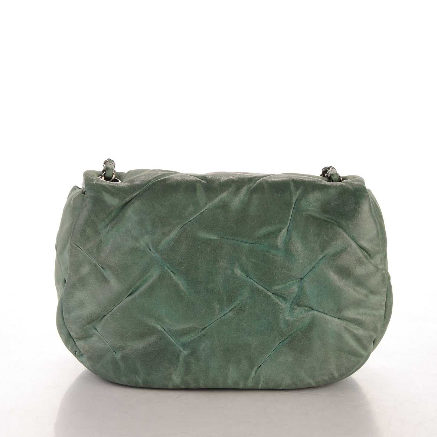 Iridescent Calfskin Glint Flap Green