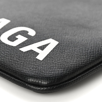 Balenciaga Calfskin Ville Logo Zip Pouch Black 8 of 9
