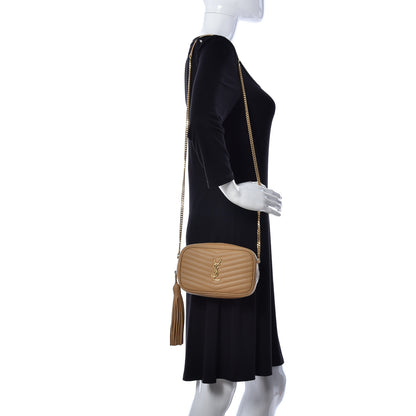 Saint Laurent Grain De Poudre Matelasse Monogram Mini Lou Camera Bag Dark Latte 2 of 9