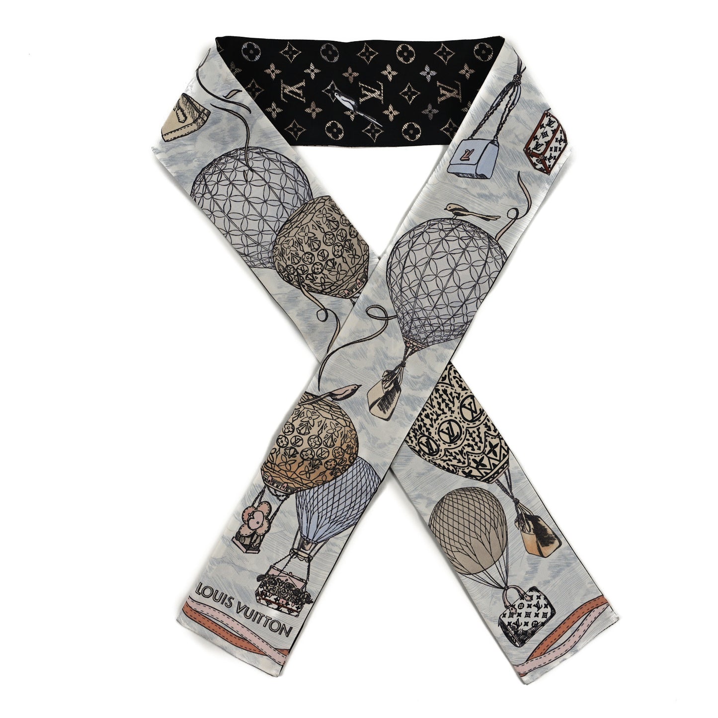 Silk Monogram Up And Away Bandeau Black White
